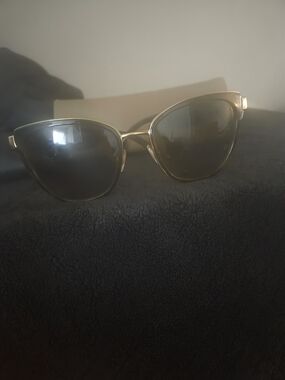 Gold Frame Women's Cat-Eye Sunglasses with Dark Lenses
